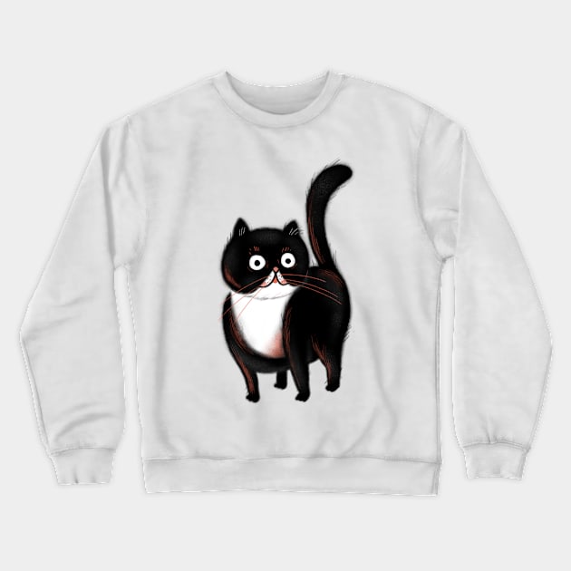 Little black cat Crewneck Sweatshirt by Arpi Design Studio